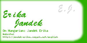 erika jandek business card